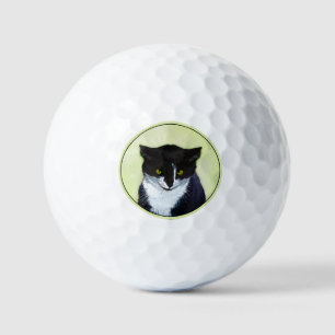 Tuxedo Katzenmalerei - Niedliche Originalkatzenart Golfball