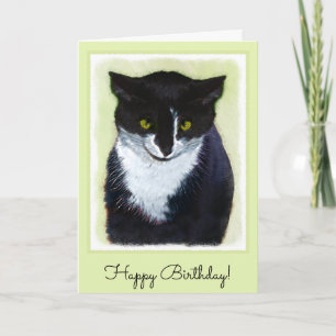 Tuxedo Katzenmalerei - Niedliche Originalkatzenart Karte