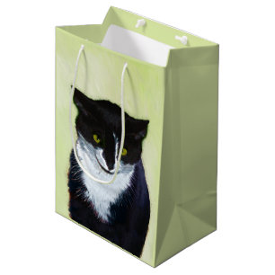 Tuxedo Katzenmalerei - Niedliche Originalkatzenart Mittlere Geschenktüte