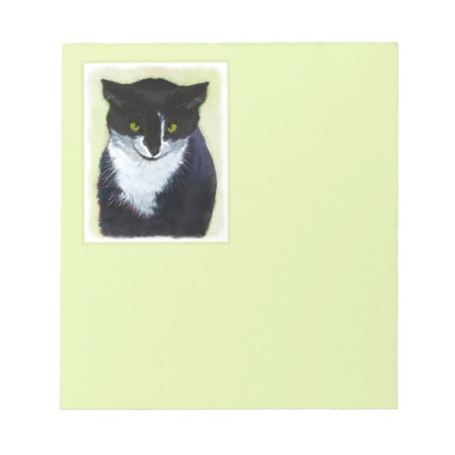Tuxedo Katzenmalerei - Niedliche Originalkatzenart Notizblock (Vorderseite)