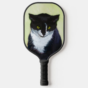 Tuxedo Katzenmalerei - Niedliche Originalkatzenart Pickleball Schläger