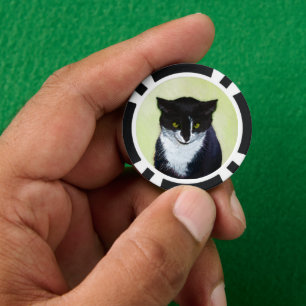 Tuxedo Katzenmalerei - Niedliche Originalkatzenart Pokerchips