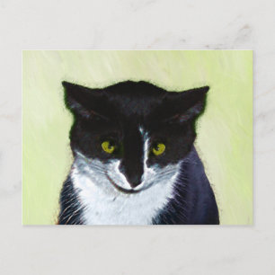 Tuxedo Katzenmalerei - Niedliche Originalkatzenart Postkarte