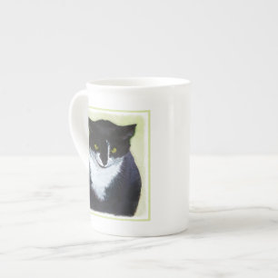 Tuxedo Katzenmalerei - Niedliche Originalkatzenart Prozellantasse