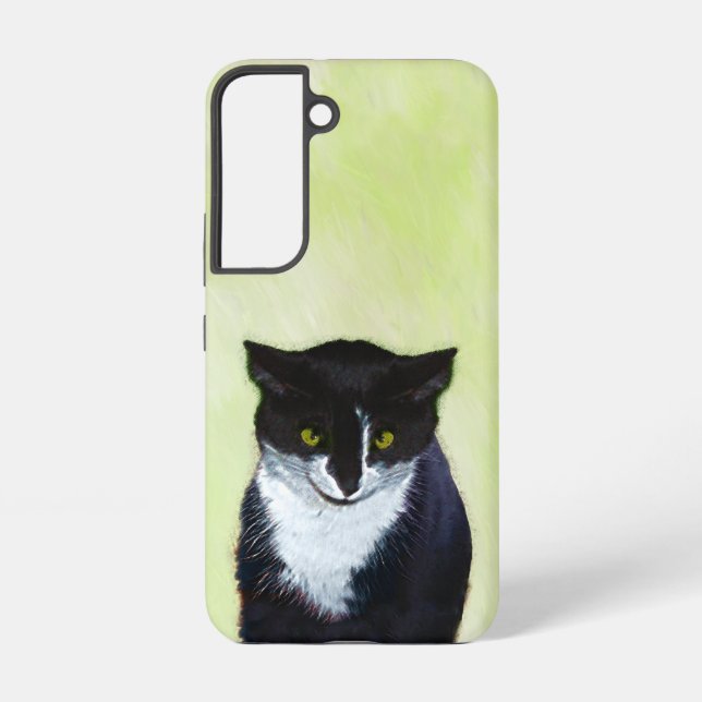 Tuxedo Katzenmalerei - Niedliche Originalkatzenart Samsung Galaxy Hülle (Rückseite)