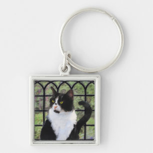 Tuxedo Katzenmalerei - Niedliche Originalkatzenart Schlüsselanhänger