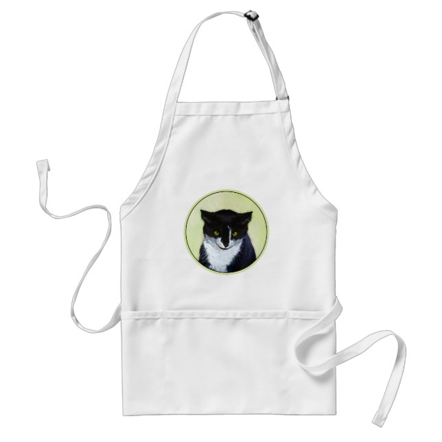 Tuxedo Katzenmalerei - Niedliche Originalkatzenart Schürze (Vorne)