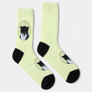 Tuxedo Katzenmalerei - Niedliche Originalkatzenart Socken