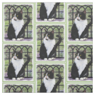 Tuxedo Katzenmalerei - Niedliche Originalkatzenart Stoff