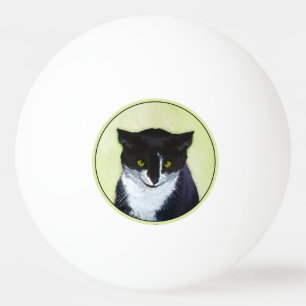 Tuxedo Katzenmalerei - Niedliche Originalkatzenart Tischtennisball