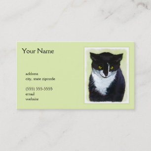 Tuxedo Katzenmalerei - Niedliche Originalkatzenart Visitenkarte