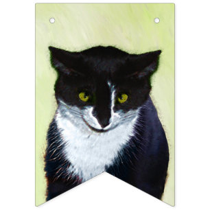 Tuxedo Katzenmalerei - Niedliche Originalkatzenart Wimpelkette