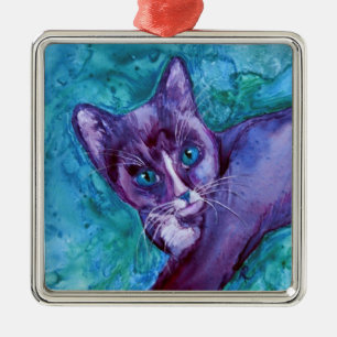 Tuxedo Kitten Cat Ornament - "Lila Tuxedo"