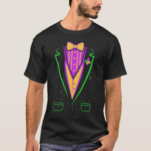 Tuxedo Kostüm Bow Krawatte Funny Mardi Gras Carniv T-Shirt