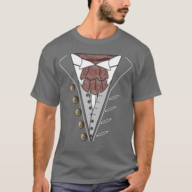 Tuxedo-Krawatten-Diplomat-T - Shirt-Grau T-Shirt (Vorderseite)