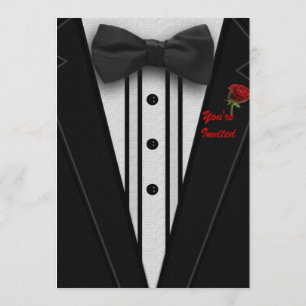 Tuxedo mit Bogen-Krawatten-Monogramm Einladung