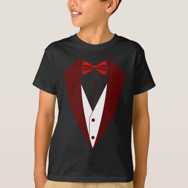 Tuxedo mit Bow Krawatte Funny - Halloween Groß Cos T-Shirt (Vorderseite)
