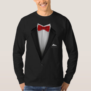 Tuxedo mit roter Krawatte für Hochzeiten und Speci T-Shirt