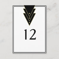 Tuxedo Moderne Art Deco Tischnummer