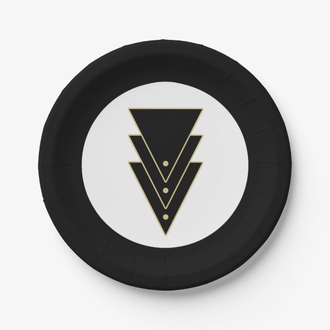 Tuxedo Modernes Art Deco Pappteller (Vorderseite)