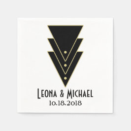 Tuxedo Modernes Art Deco Serviette