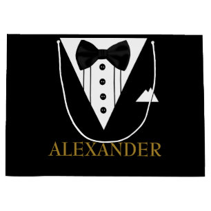Tuxedo Personalisierter Trauzeuge Hochzeit Vielen  Große Geschenktüte