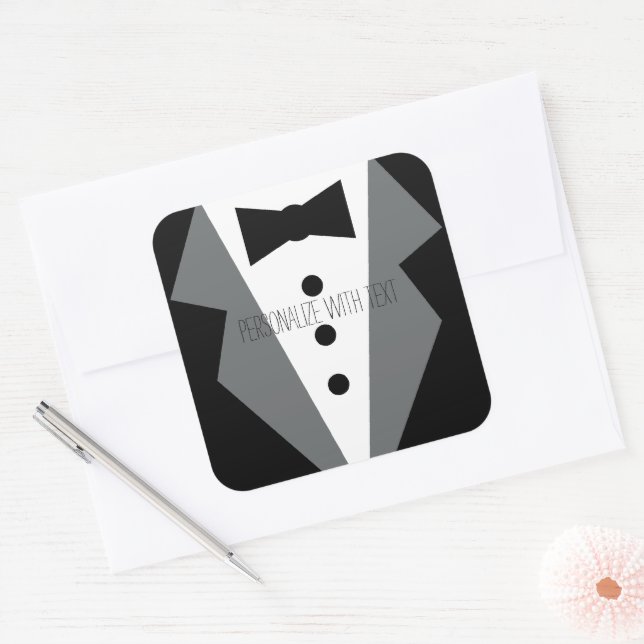 Tuxedo Quadratischer Aufkleber (Umschlag)
