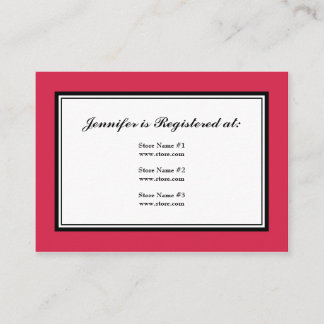 Tuxedo Registrierungskarte in Classic Red Begleitkarte