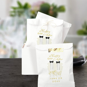Tuxedo Schwarze Krawatte Monogram Groom Gastgesche Geschenktütchen