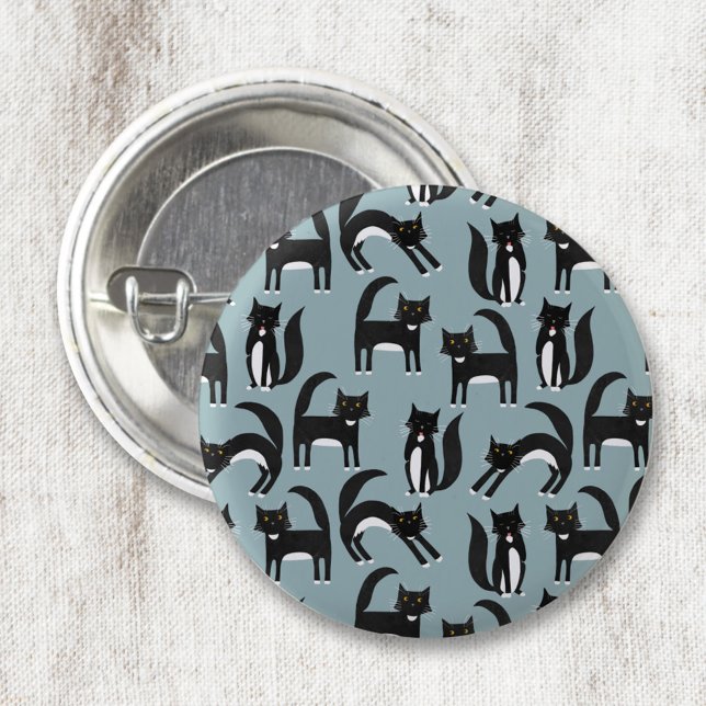 Tuxedo Schwarze und Weiße Katzen Button (Von Creator hochgeladen)