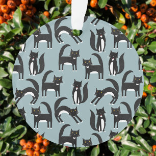 Tuxedo Schwarze und Weiße Katzen Ornament