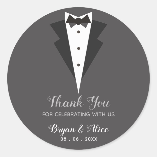 Tuxedo Stickers (Hochzeitsgroom-Trauzeugen) (Vorderseite)