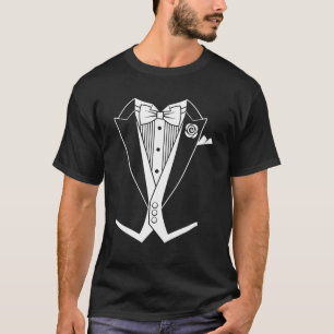 Tuxedo Tailcoat White Krawatte T-Shirt
