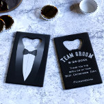 Tuxedo Team Groom Bachelor Party Flaschenöffner<br><div class="desc">Suchen Sie ein Geschenk für Ihren Trauzeuge, Trauzeuge oder ein Mitglied der Teamgroom, das sowohl sonderbar als auch nutzbar ist? Dann haben Sie wohl den Flaschenöffner gefunden, den Sie gesucht haben. Sie können es mit Ihrem Hochzeitstag personalisieren, fügen Sie eine kleine Nachricht und Ihre Hochzeit Hashtag, wenn Sie einen haben...</div>