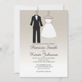 Tuxedo und Dress Wedding Einladung