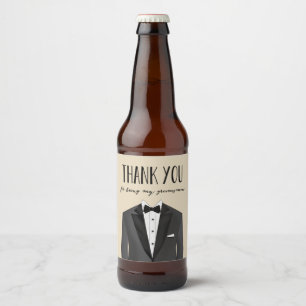 Tuxedo Vielen Dank Trauzeuge Beer Label Bierflaschenetikett