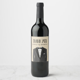 Tuxedo Vielen Dank Trauzeuge Label Weinetikett