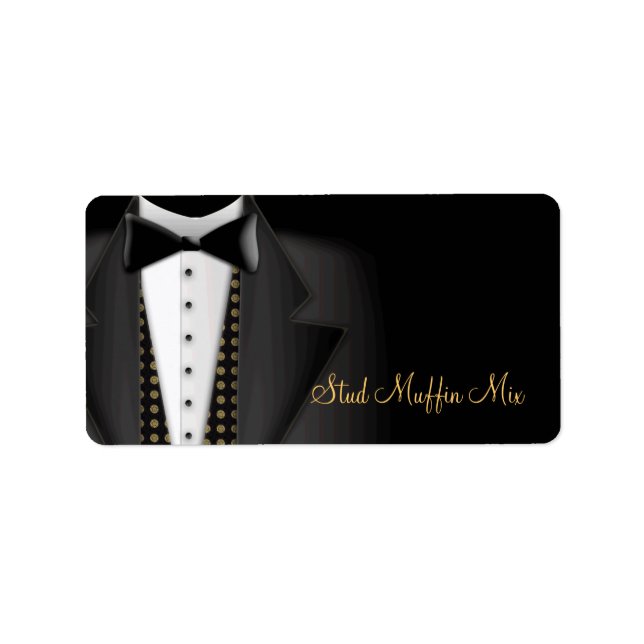 Tuxedo Wedding Labels Adressaufkleber (Vorne)