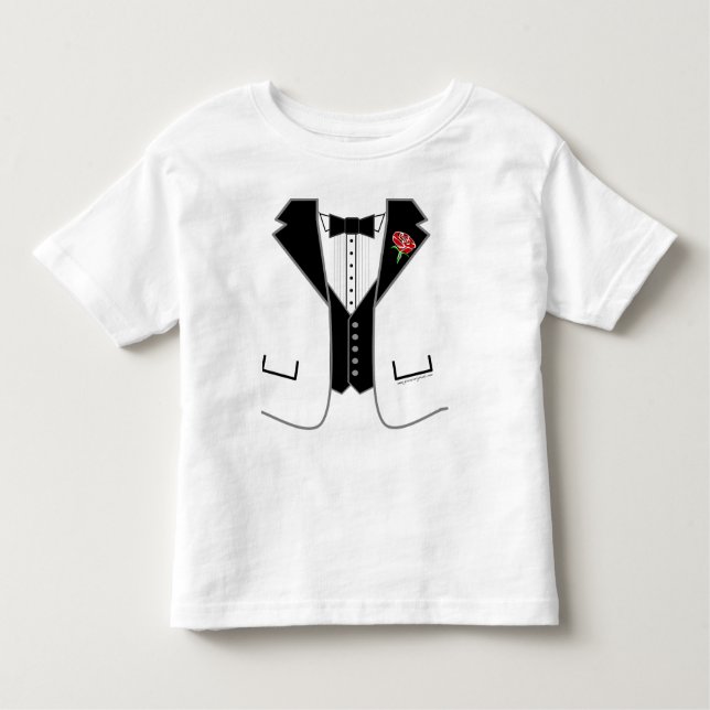 Tuxedo-weiße Jacke Kleinkind T-shirt (Vorderseite)