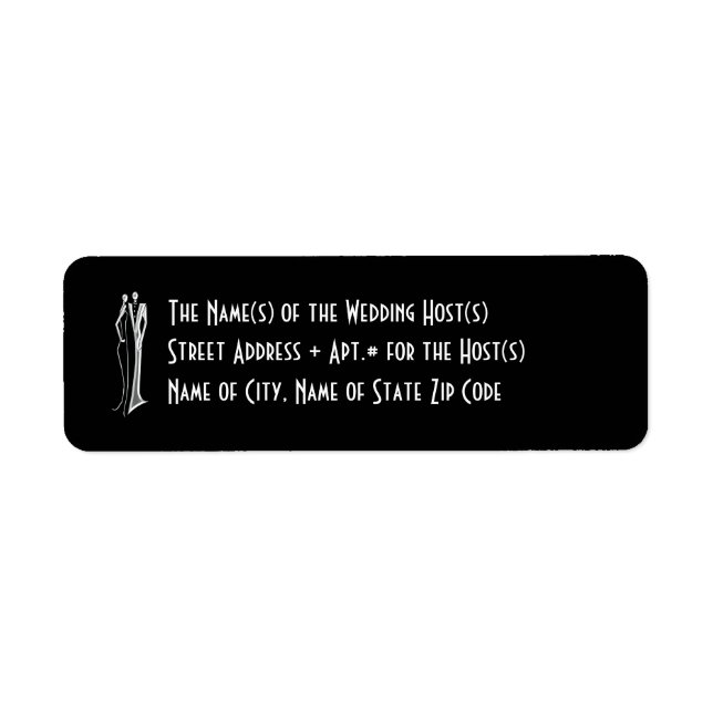 Tuxedo - White on Black Return Address Label (Vorne)