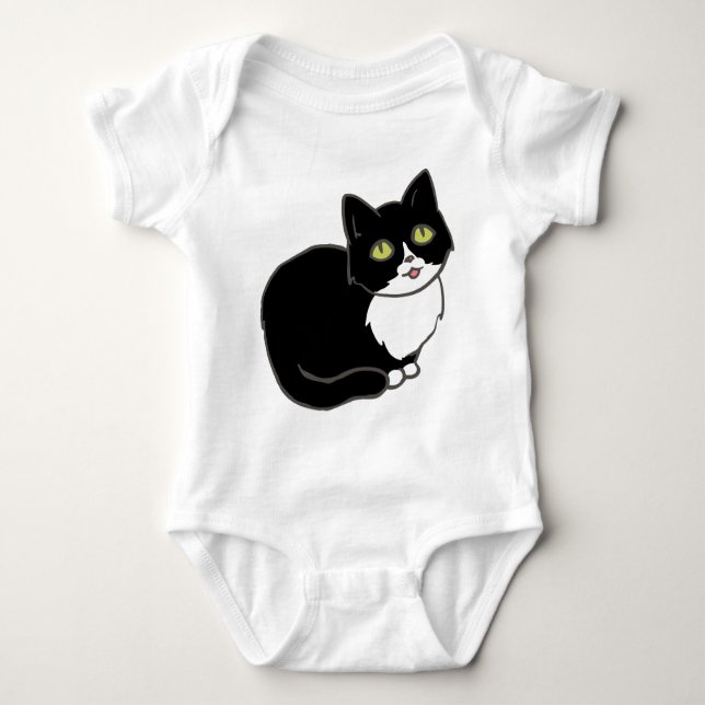 Tuxie Tuxedo Cat Baby Strampler (Vorderseite)