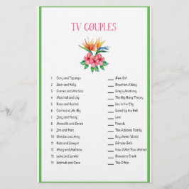 TV Couple Matching Tropical Brautparty Briefpapier