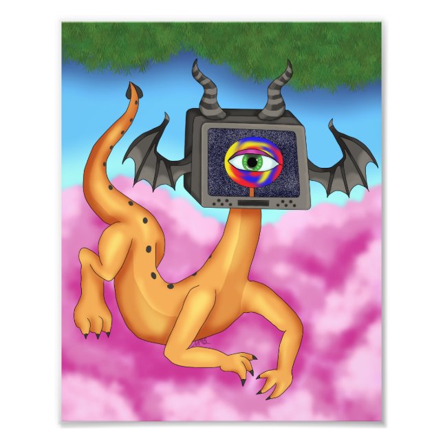 TV-Drache Pop Print Fotodruck (Vorne)