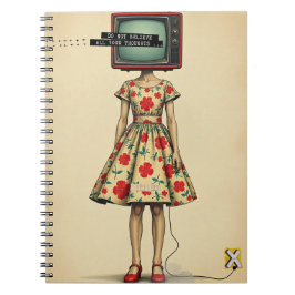 TV Lady Portrait Notebook Notizblock