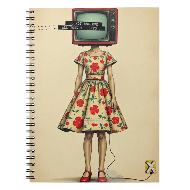 TV Lady Portrait Notebook Notizblock (Vorderseite)