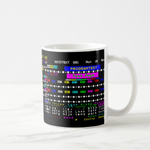Tv Nostalgie 1980er Teletext-Testseite Kaffeetasse