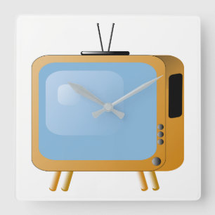 TV-Set Quadratische Wanduhr
