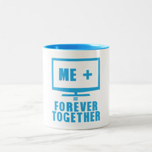 TV television TELE FOREVEVER TOGETHER CITATION Zweifarbige Tasse