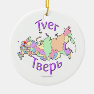 Tver Russland Karten-Verzierung Keramikornament