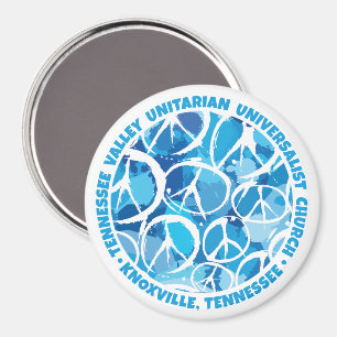 TVUC Peace Signs in Shades of Blue Magnet